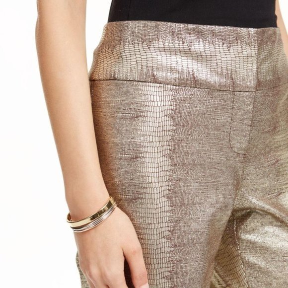 Alfani Tummy-Control Metallic Python-Print Trouser - Picture 3 of 10